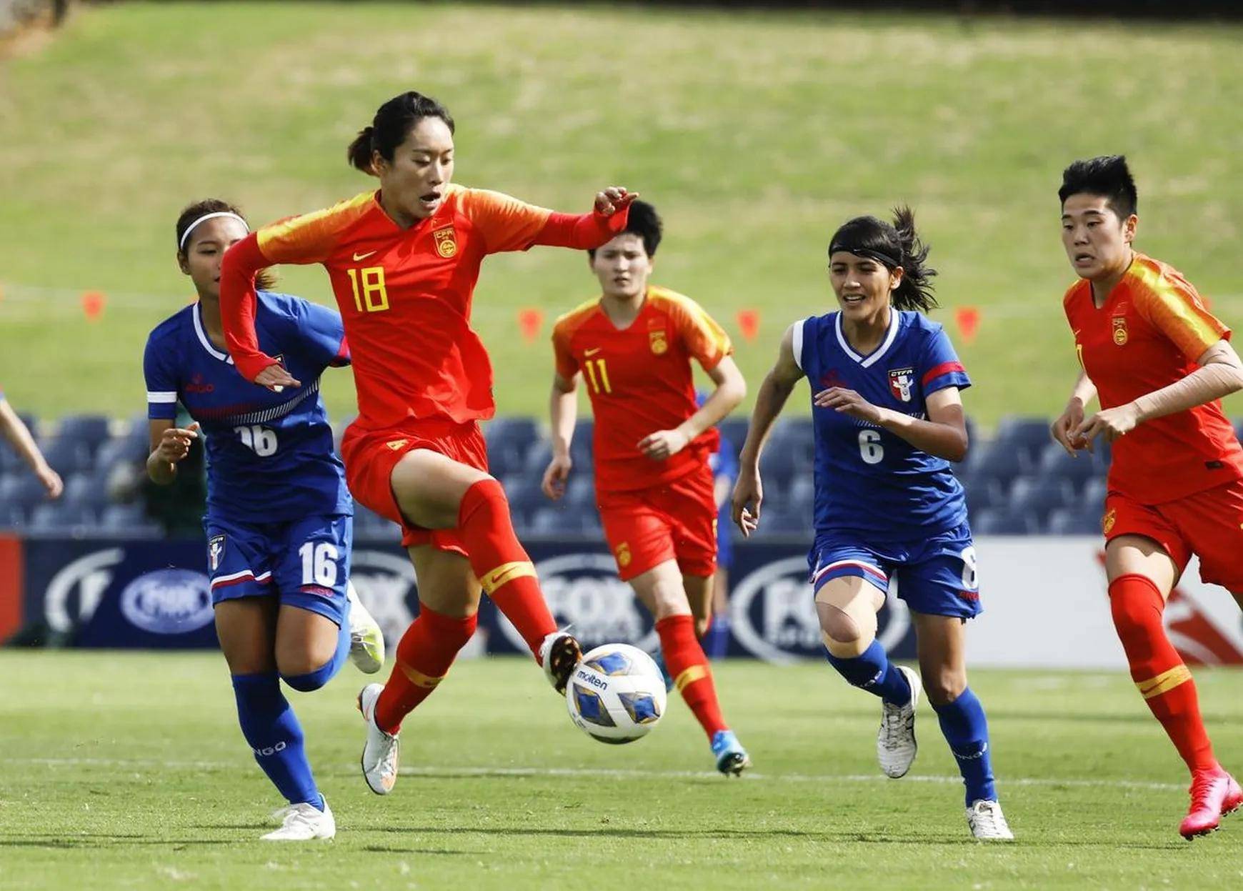 东亚杯-中国女足4-2中国台北2球领先被追平邵子钦双响